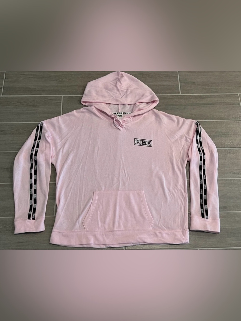 L Womens Victorias Secret PINK Pullover Hoodie Jacket Top Hoody Sweatshirt Large